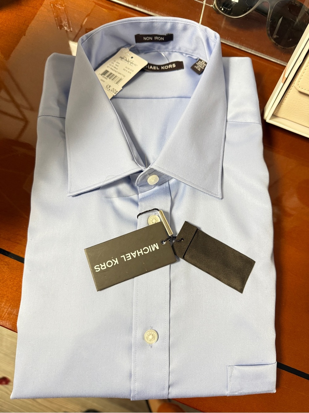 Michael Kors Light Blue Men's Dress Shirt - Non-Iron